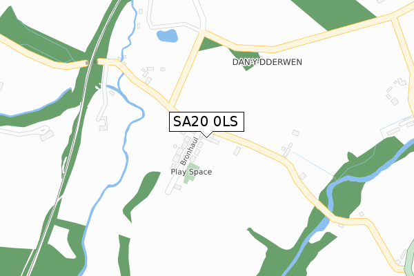 SA20 0LS map - large scale - OS Open Zoomstack (Ordnance Survey)