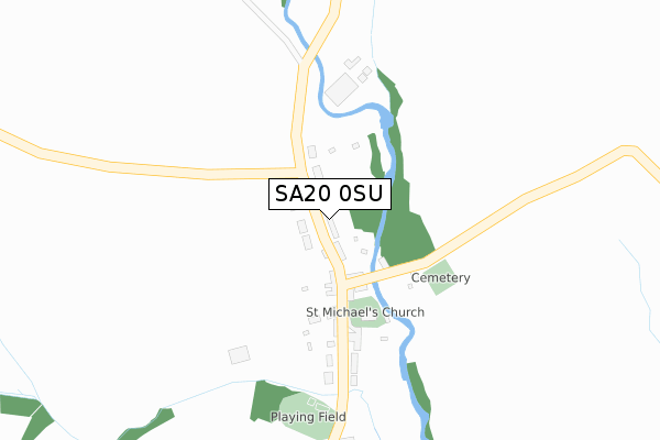 SA20 0SU map - large scale - OS Open Zoomstack (Ordnance Survey)