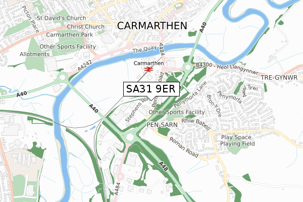 SA31 9ER map - small scale - OS Open Zoomstack (Ordnance Survey)