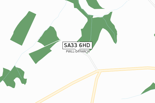 SA33 6HD map - large scale - OS Open Zoomstack (Ordnance Survey)