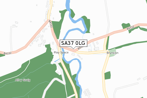 SA37 0LG map - large scale - OS Open Zoomstack (Ordnance Survey)