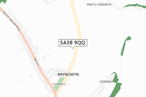 SA38 9QQ map - large scale - OS Open Zoomstack (Ordnance Survey)