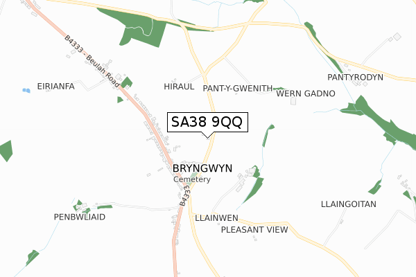 SA38 9QQ map - small scale - OS Open Zoomstack (Ordnance Survey)