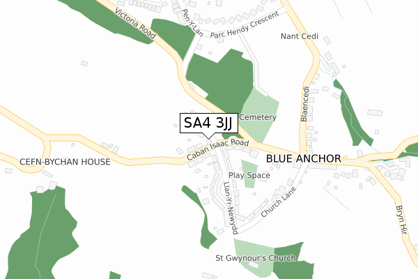 SA4 3JJ map - large scale - OS Open Zoomstack (Ordnance Survey)