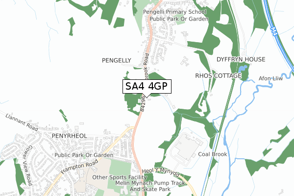 SA4 4GP map - small scale - OS Open Zoomstack (Ordnance Survey)