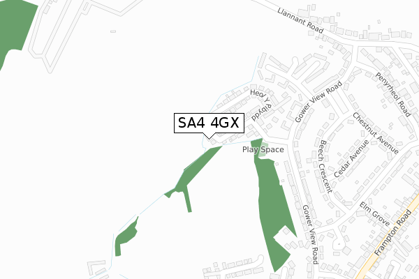 SA4 4GX map - large scale - OS Open Zoomstack (Ordnance Survey)