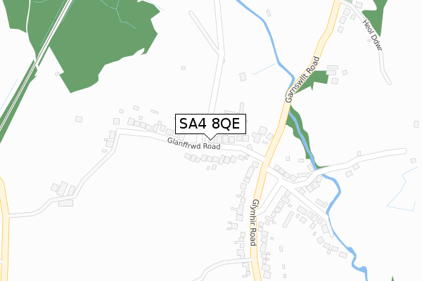 SA4 8QE map - large scale - OS Open Zoomstack (Ordnance Survey)