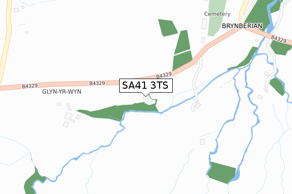 SA41 3TS map - large scale - OS Open Zoomstack (Ordnance Survey)