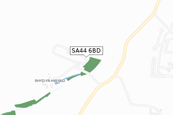 SA44 6BD map - large scale - OS Open Zoomstack (Ordnance Survey)