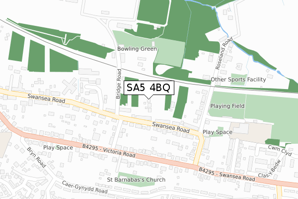 SA5 4BQ map - large scale - OS Open Zoomstack (Ordnance Survey)