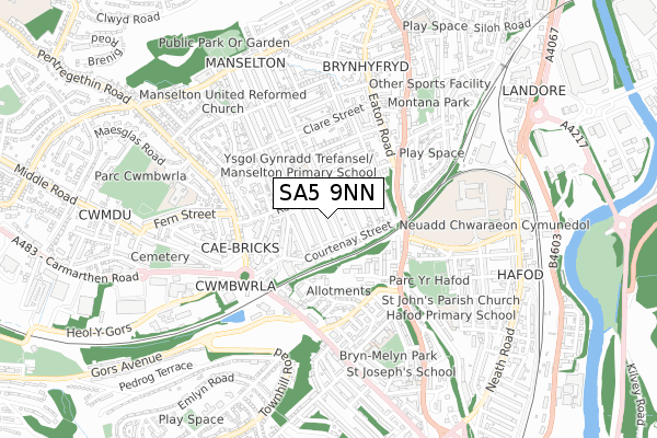 SA5 9NN map - small scale - OS Open Zoomstack (Ordnance Survey)