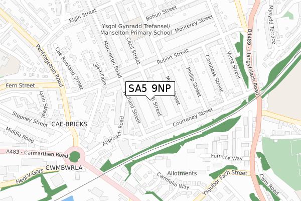 SA5 9NP map - large scale - OS Open Zoomstack (Ordnance Survey)