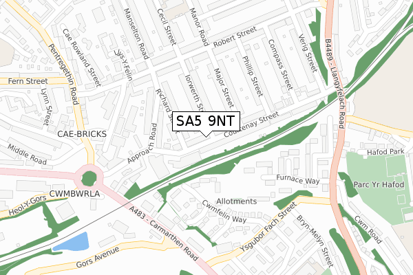 SA5 9NT map - large scale - OS Open Zoomstack (Ordnance Survey)