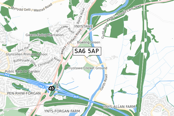 SA6 5AP map - small scale - OS Open Zoomstack (Ordnance Survey)