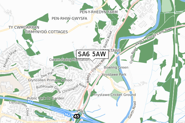 SA6 5AW map - small scale - OS Open Zoomstack (Ordnance Survey)