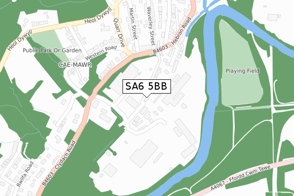 SA6 5BB map - large scale - OS Open Zoomstack (Ordnance Survey)