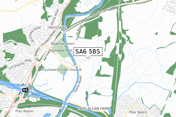 SA6 5BS map - small scale - OS Open Zoomstack (Ordnance Survey)