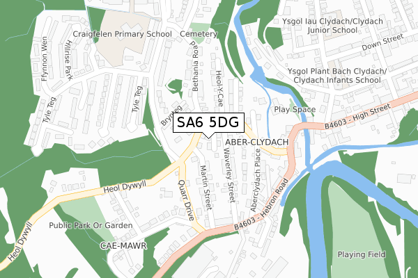 SA6 5DG map - large scale - OS Open Zoomstack (Ordnance Survey)