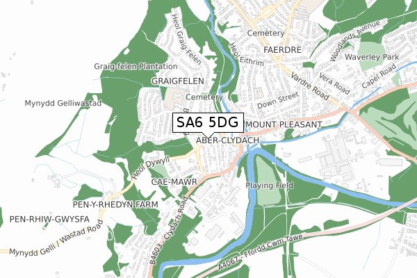 SA6 5DG map - small scale - OS Open Zoomstack (Ordnance Survey)