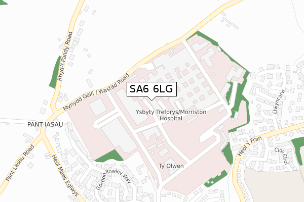 SA6 6LG map - large scale - OS Open Zoomstack (Ordnance Survey)