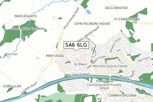 SA6 6LG map - small scale - OS Open Zoomstack (Ordnance Survey)