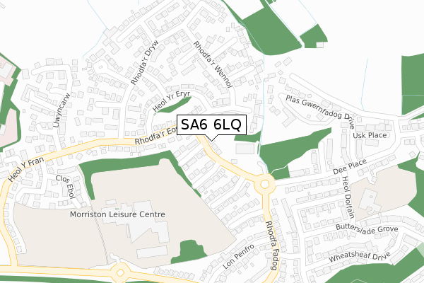 SA6 6LQ map - large scale - OS Open Zoomstack (Ordnance Survey)