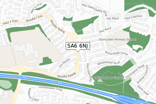 SA6 6NJ map - large scale - OS Open Zoomstack (Ordnance Survey)