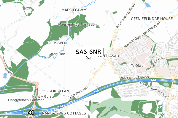 SA6 6NR map - small scale - OS Open Zoomstack (Ordnance Survey)