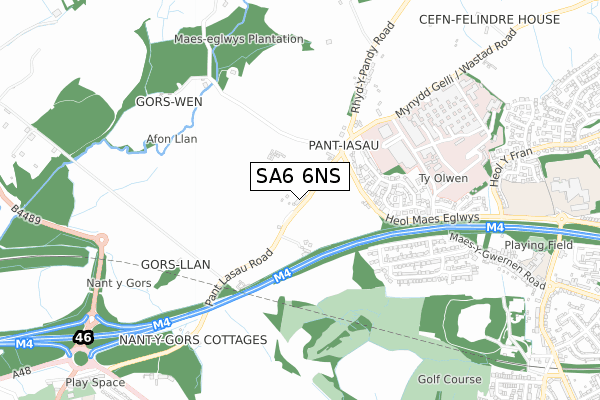 SA6 6NS map - small scale - OS Open Zoomstack (Ordnance Survey)