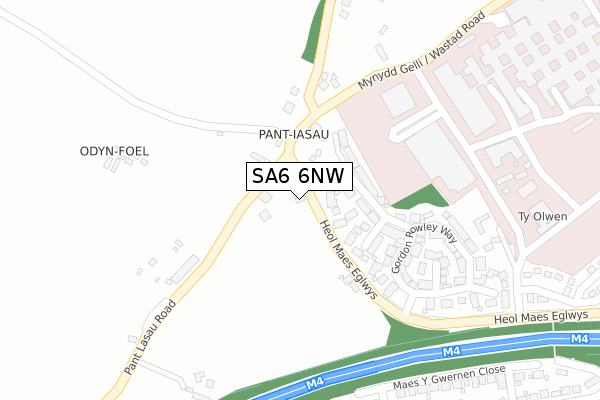 SA6 6NW map - large scale - OS Open Zoomstack (Ordnance Survey)