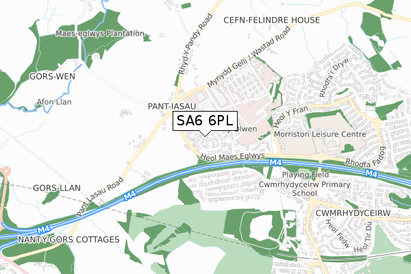 SA6 6PL map - small scale - OS Open Zoomstack (Ordnance Survey)