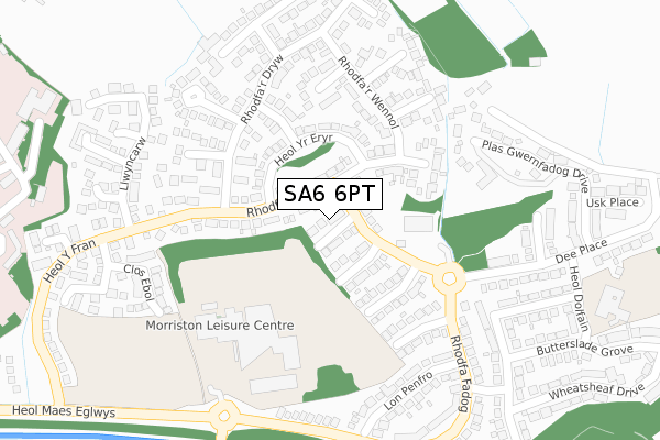 SA6 6PT map - large scale - OS Open Zoomstack (Ordnance Survey)