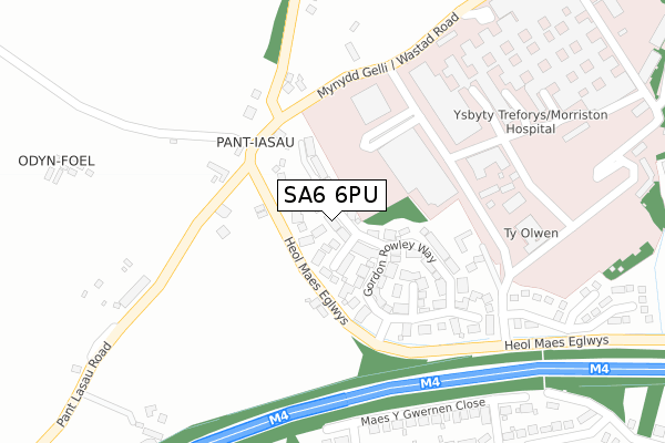 SA6 6PU map - large scale - OS Open Zoomstack (Ordnance Survey)