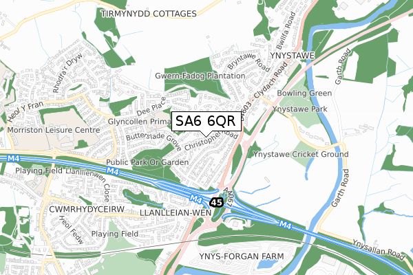 SA6 6QR map - small scale - OS Open Zoomstack (Ordnance Survey)