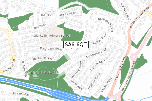 SA6 6QT map - large scale - OS Open Zoomstack (Ordnance Survey)