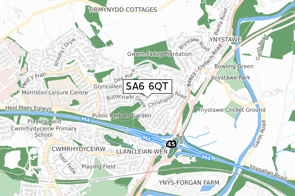 SA6 6QT map - small scale - OS Open Zoomstack (Ordnance Survey)