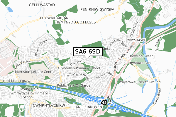 SA6 6SD map - small scale - OS Open Zoomstack (Ordnance Survey)