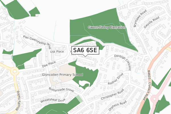 SA6 6SE map - large scale - OS Open Zoomstack (Ordnance Survey)