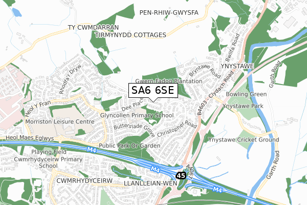 SA6 6SE map - small scale - OS Open Zoomstack (Ordnance Survey)