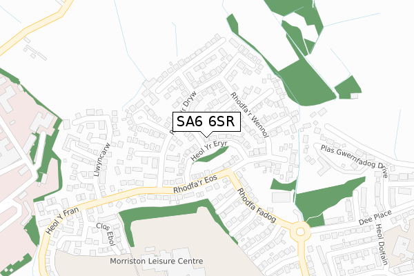 SA6 6SR map - large scale - OS Open Zoomstack (Ordnance Survey)