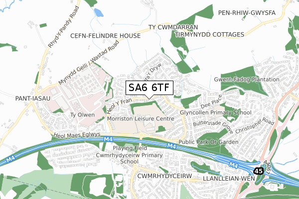 SA6 6TF map - small scale - OS Open Zoomstack (Ordnance Survey)