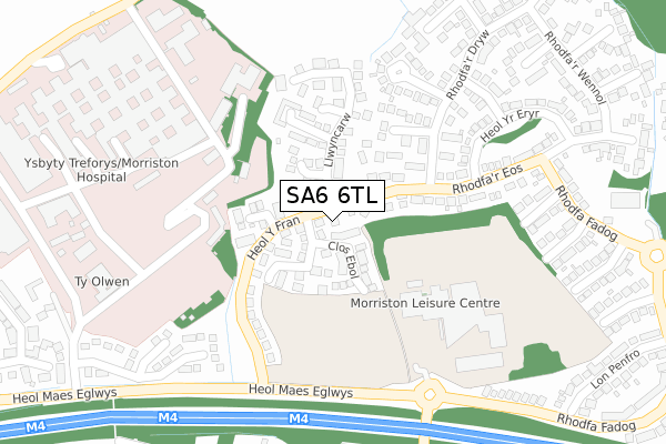 SA6 6TL map - large scale - OS Open Zoomstack (Ordnance Survey)