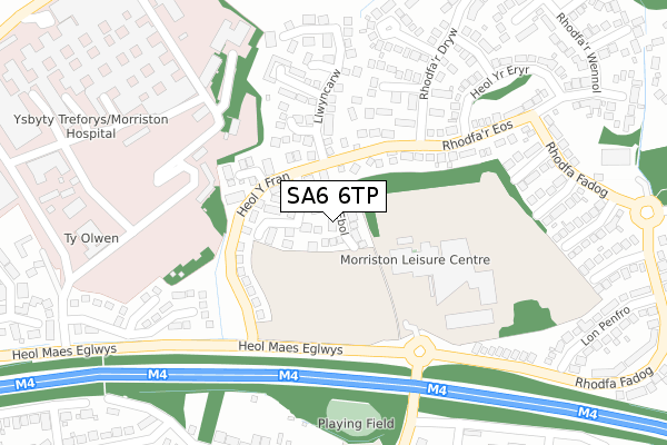 SA6 6TP map - large scale - OS Open Zoomstack (Ordnance Survey)