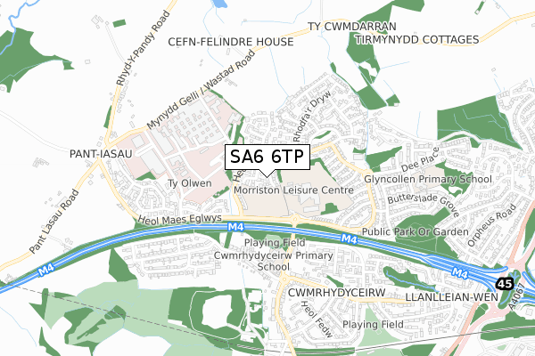 SA6 6TP map - small scale - OS Open Zoomstack (Ordnance Survey)