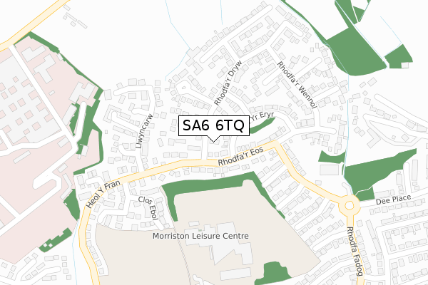 SA6 6TQ map - large scale - OS Open Zoomstack (Ordnance Survey)