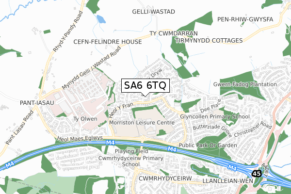 SA6 6TQ map - small scale - OS Open Zoomstack (Ordnance Survey)