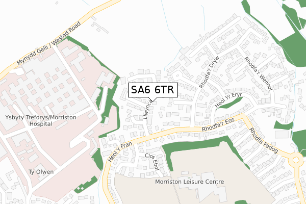 SA6 6TR map - large scale - OS Open Zoomstack (Ordnance Survey)