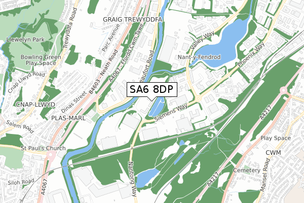 SA6 8DP map - small scale - OS Open Zoomstack (Ordnance Survey)