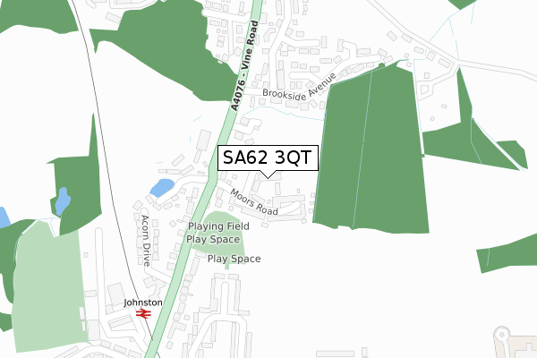 SA62 3QT map - large scale - OS Open Zoomstack (Ordnance Survey)