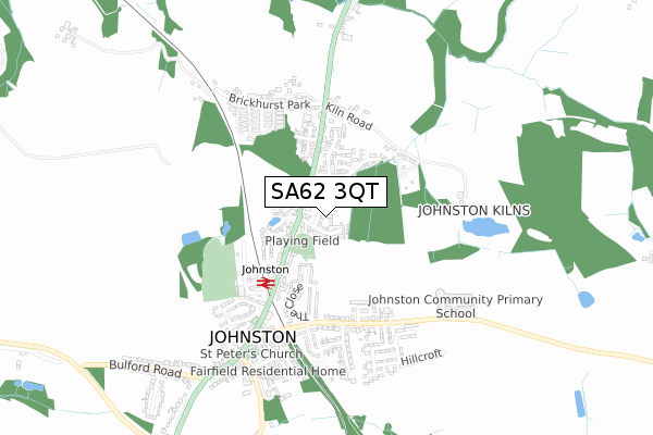 SA62 3QT map - small scale - OS Open Zoomstack (Ordnance Survey)